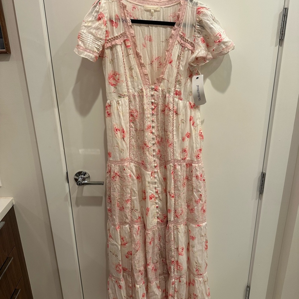 LoveShackFancy Floral Pink Maxi Dress